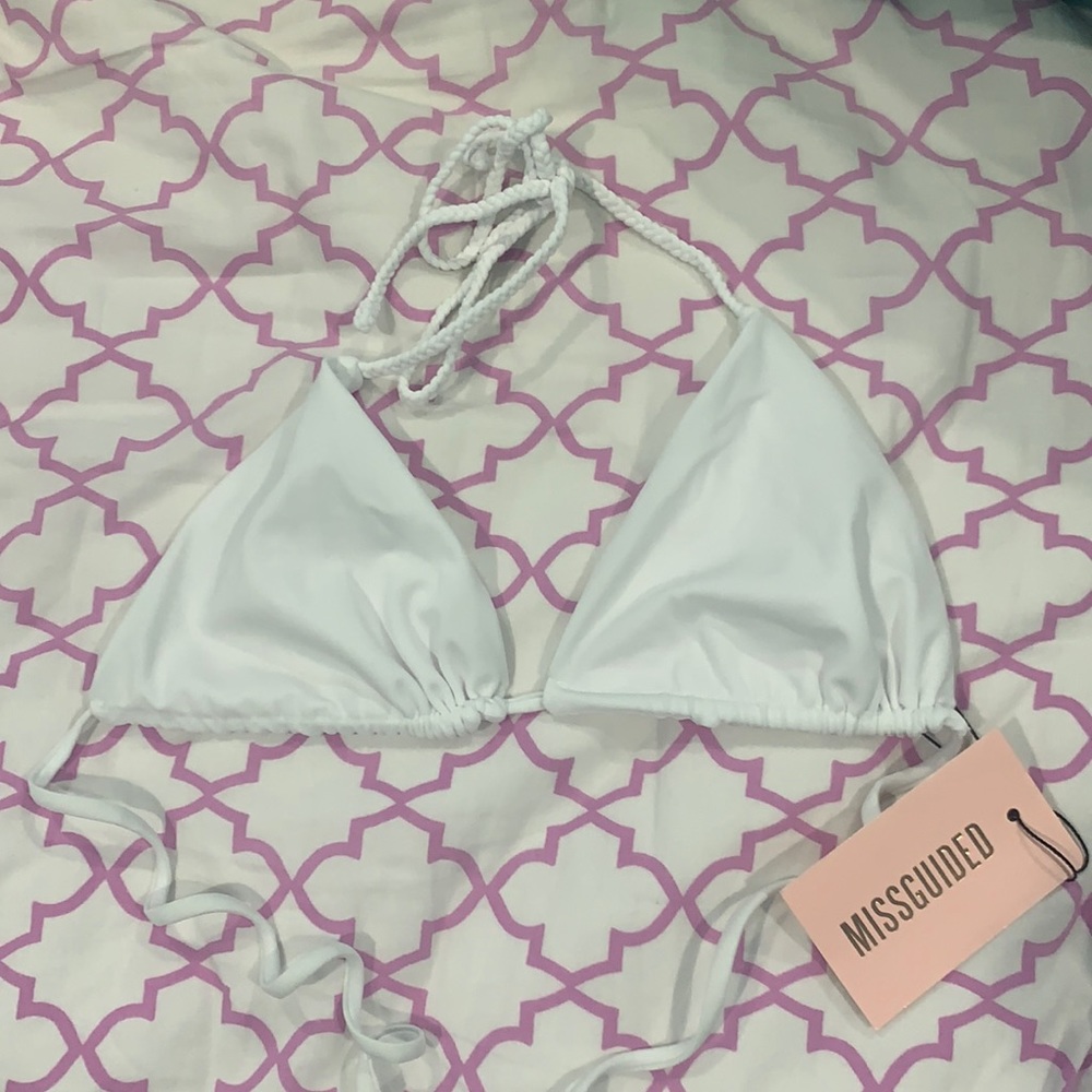 Missguided white triangle bikini top